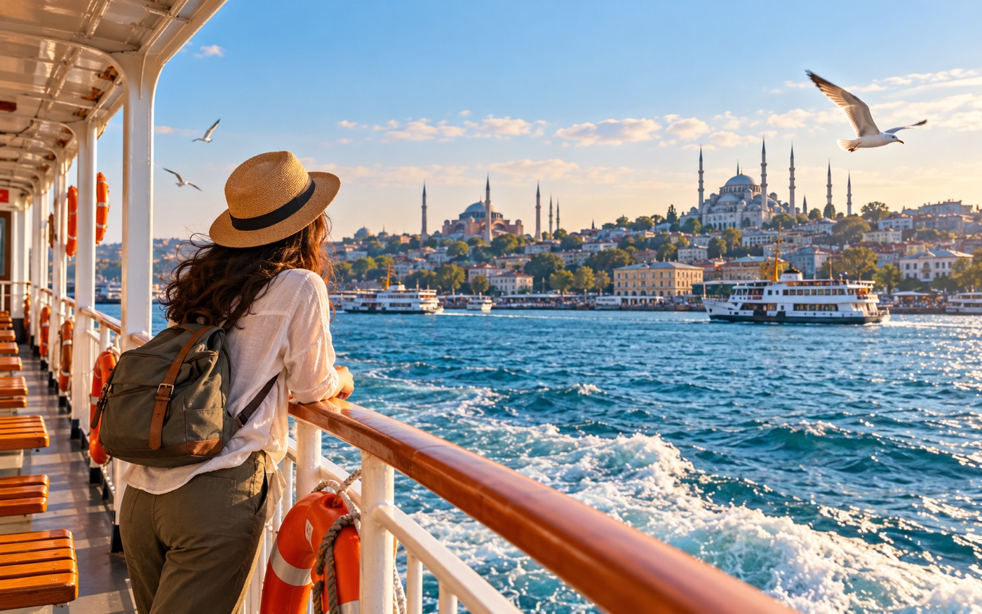 Viajeros planificando una visita a Estambul durante una escala