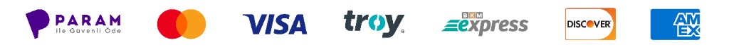 Visa, Mastercard, Troy, BKM Express, Discover and Amex